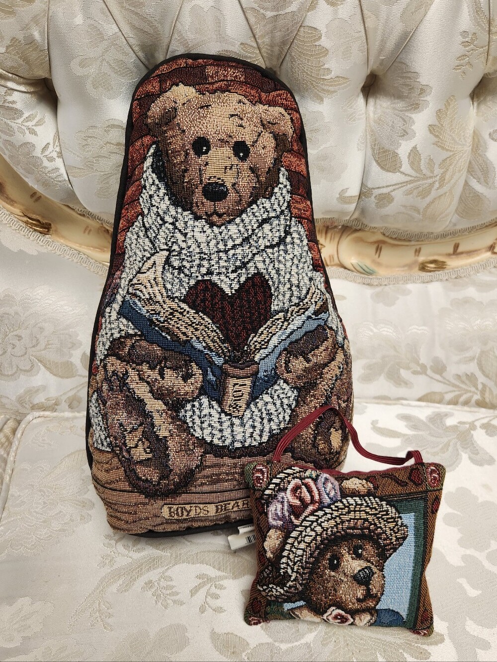 Boyd's Bear & Friends Tapestry Wilson Doorstop & Afternoon Tea Ornament Decor